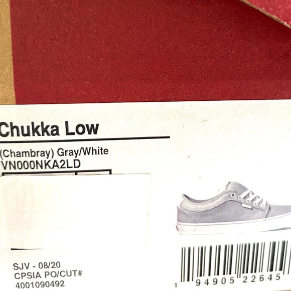 💖MEGA SALE💖 Vans Chukka Low Top Chambray Gray Canvas Sneaker Women VN000NKA2LD - Picture 11 of 11